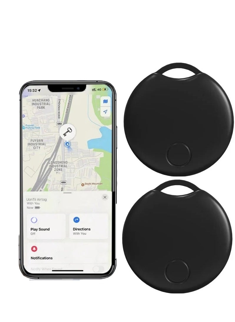 Smart Finder Bluetooth Tacker Smart AirTag Anti Lose Reminder key Finder Works with IOS Find My App (Black-2pcs)