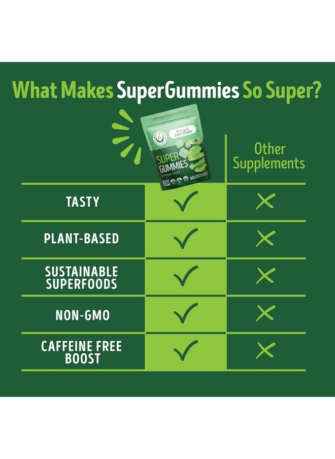 Kuli Kuli Super Energy Gummies - Energy Supplements with Moringa, Caffeine-Free Natural Energy Booster - 60 Non-GMO, Gluten-Free Moringa Gummies