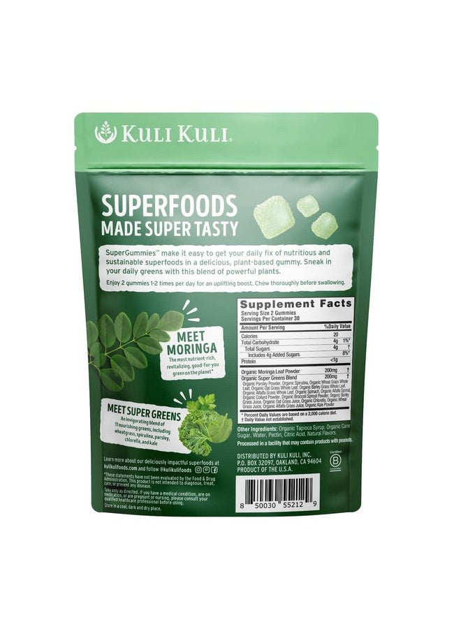 Kuli Kuli Super Energy Gummies - Energy Supplements with Moringa, Caffeine-Free Natural Energy Booster - 60 Non-GMO, Gluten-Free Moringa Gummies