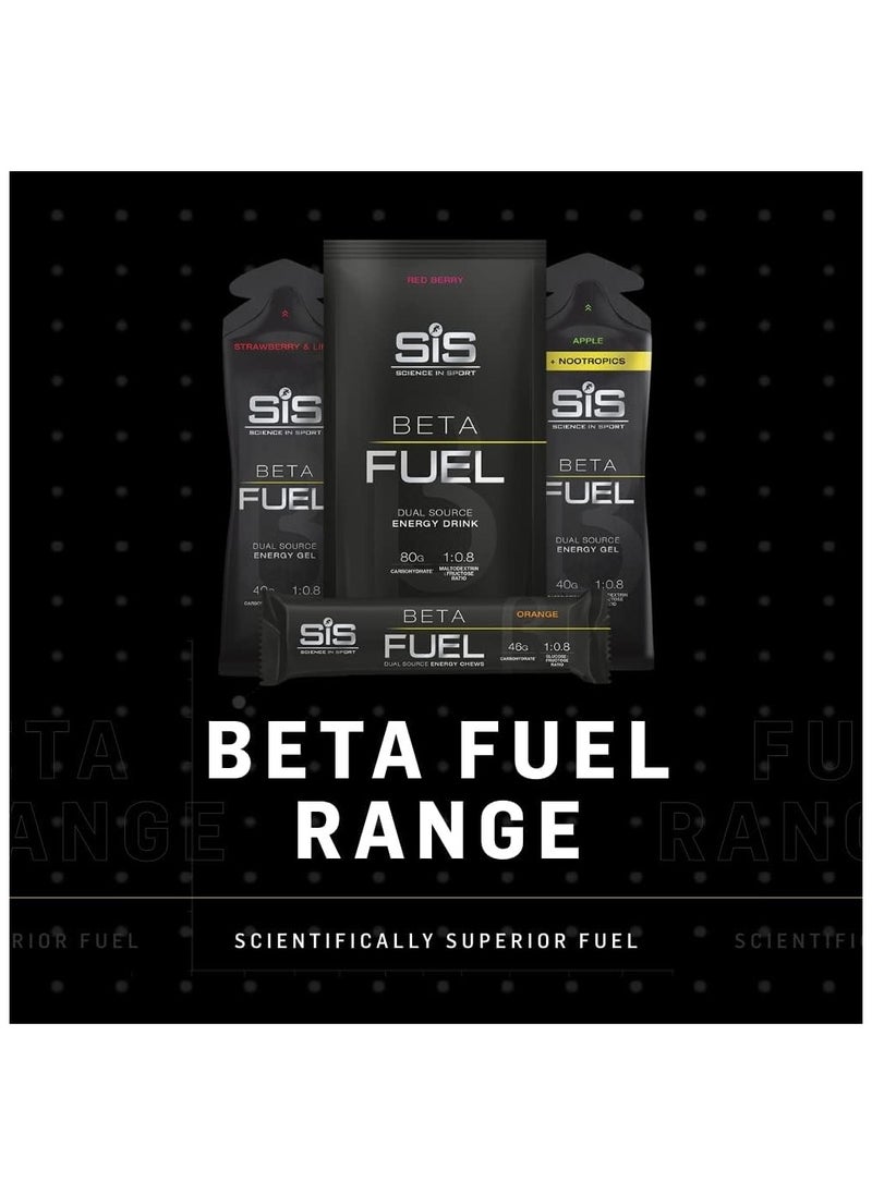 Beta Fuel Dual Source Energy Drink, Strawberry and Lime, 80g Carbohydrate 1:0.8 Maltodextrin: Fructose ratio (15 Pack)