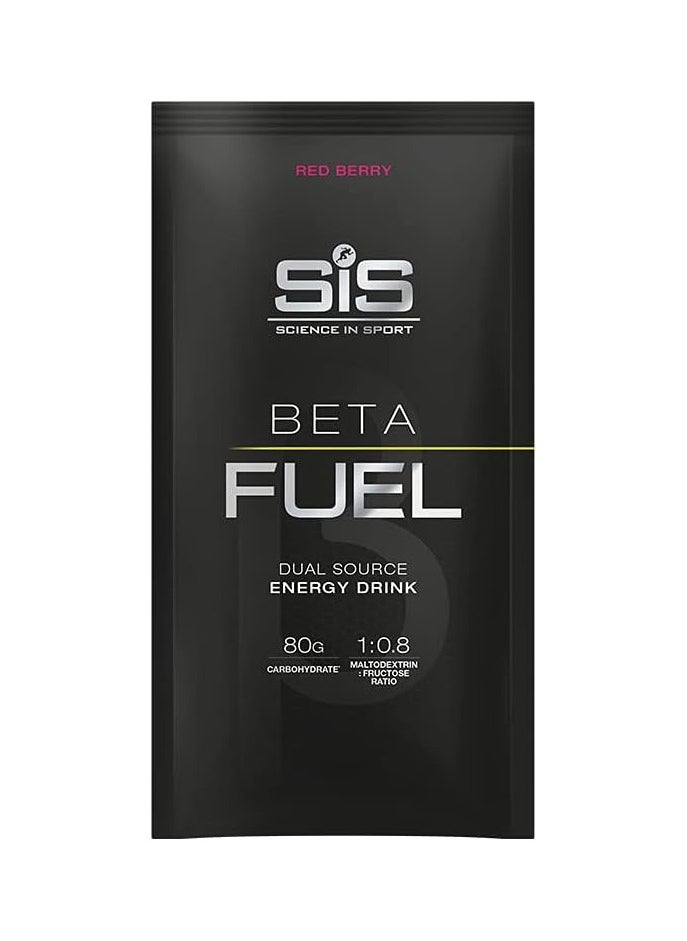 Beta Fuel Dual Source Energy Drink, Red Berry, 80g Carbohydrate 1:0.0 Maltodextrin: Fructose ratio (15 Pack)