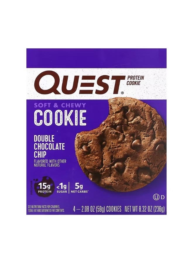 Protein Cookie Double Chocolate Chip 4 Pack 2.08 oz 59 g Each