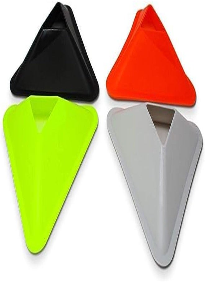 Plastic Triangular Disc Cone Sports Training Gear with Carrier, Pack of 20-2 inch Cones
