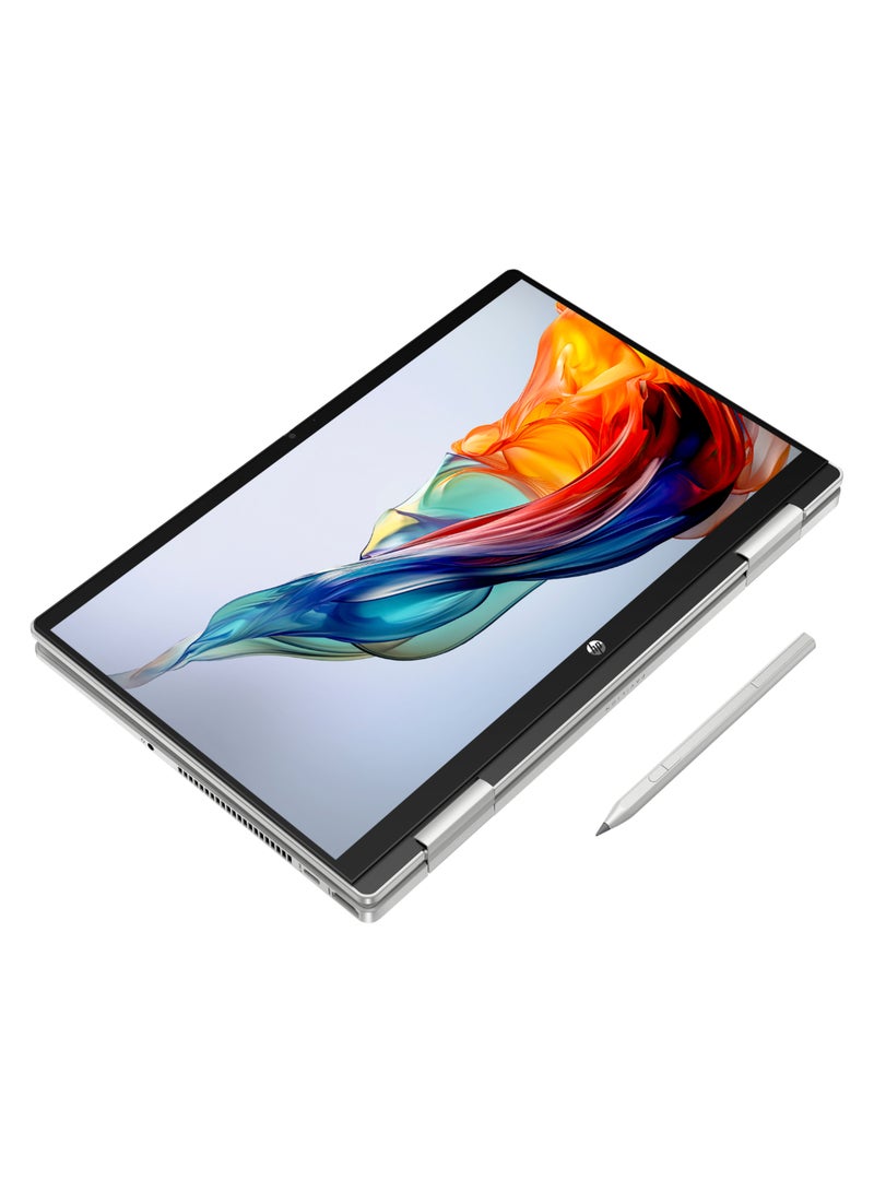 Pavilion 2-in-1 X360 14-EK200 Convertible Laptop 14-Inch FHD Touchscreen Display, Intel Core 5 120U Processor/16GB RAM/1TB PCIe SSD/Intel Iris XE Graphics/Windows 11  Home English/Arabic Natural Silver