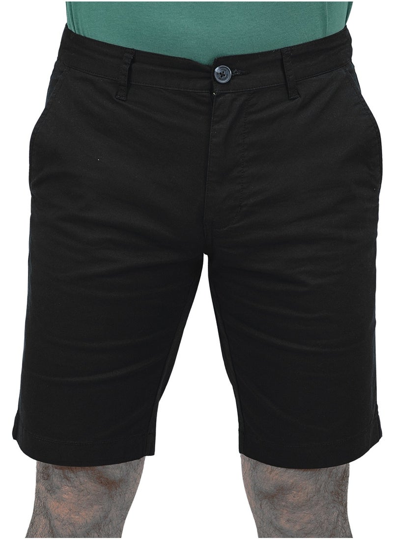 Men's Cotton Elastane Twill Low Rise Slim Fit Bermuda Shorts