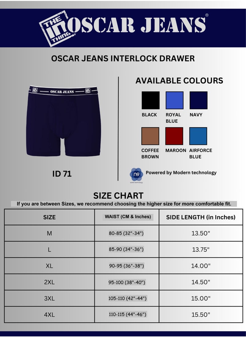 6 Pack 100% Double-Knit Cotton Organic Ultrasoft (Both Inside and Outside) Men's Underwear Boxer Briefs Breathable Antibacterial No Marks Waistband