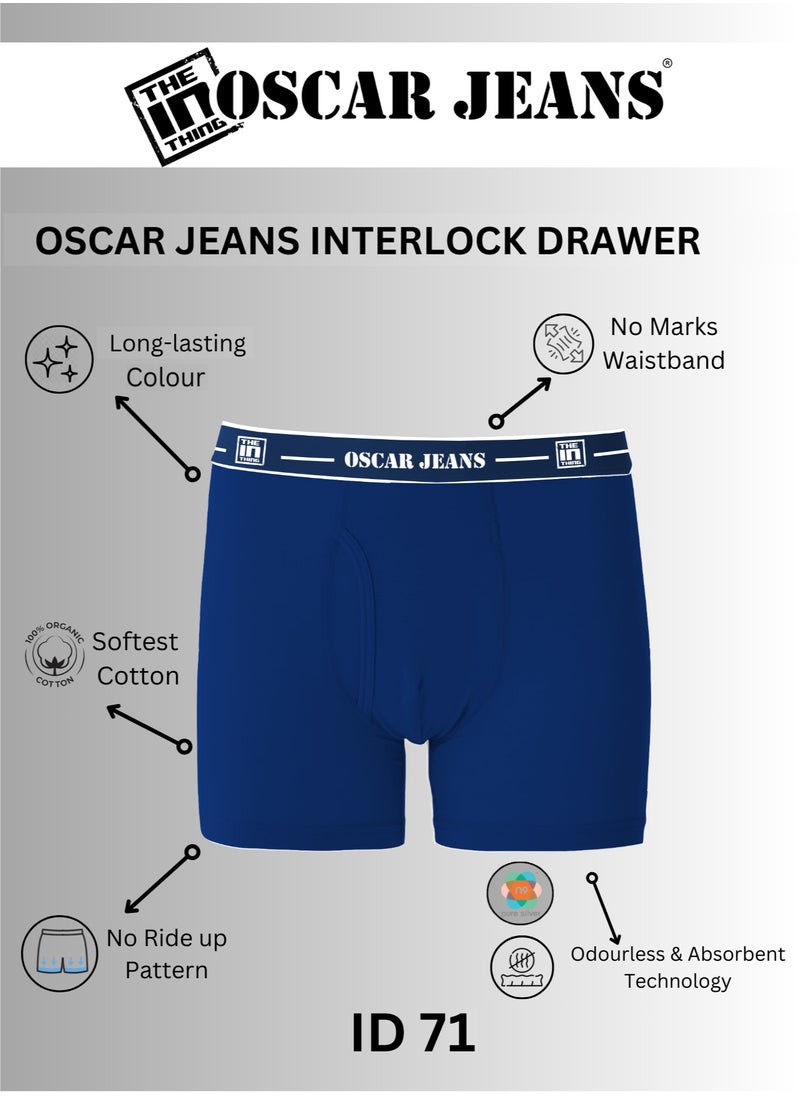 6 Pack 100% Double-Knit Cotton Organic Ultrasoft (Both Inside and Outside) Men's Underwear Boxer Briefs Breathable Antibacterial No Marks Waistband