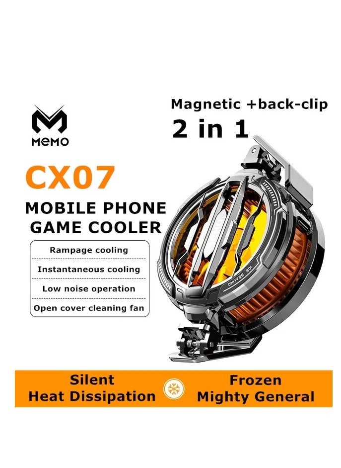 Memo CX-07 Magnetic Cooler Fan 15W Power Freeze Instantly Compatible with Mobile and Tab for Gaming