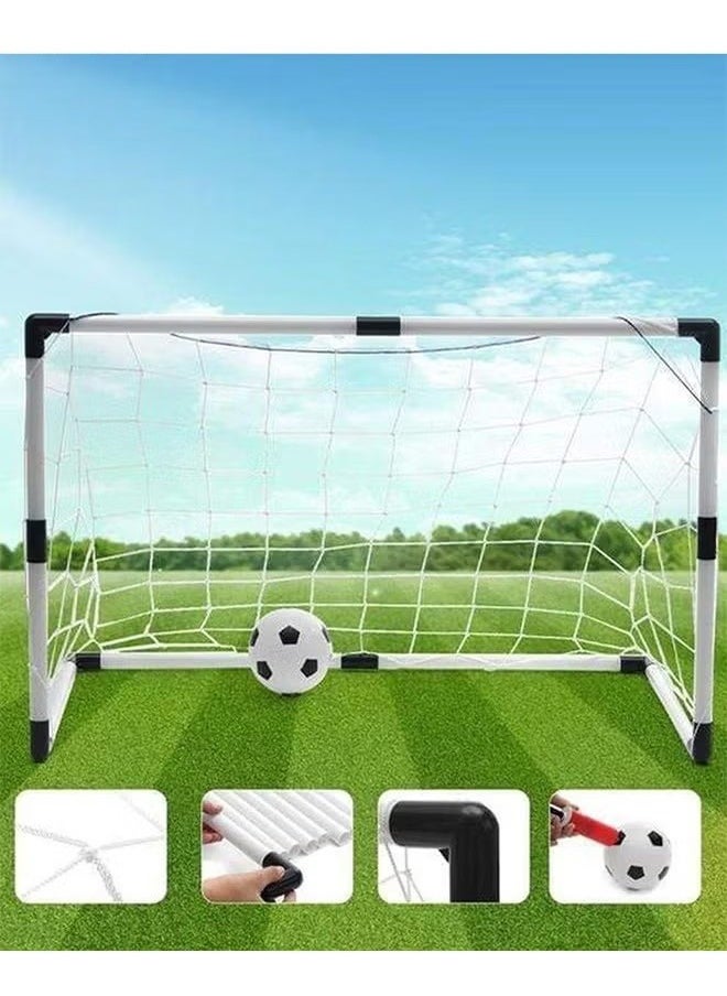 2 Pieces Of Portable Children'S Football Goals With Net, Ball And Pump, Suitable For Children Aged 3-7