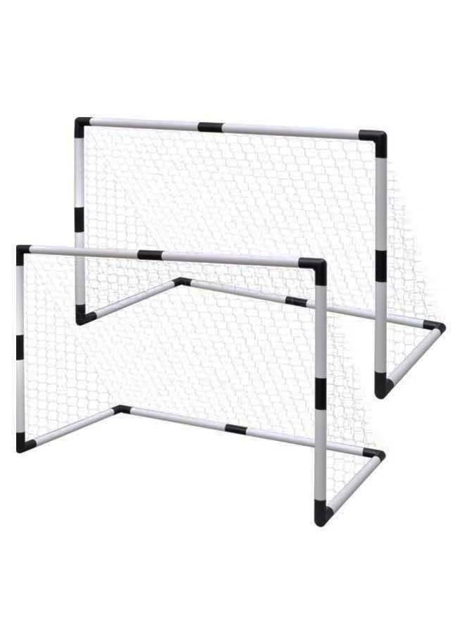 2 Pieces Of Portable Children'S Football Goals With Net, Ball And Pump, Suitable For Children Aged 3-7