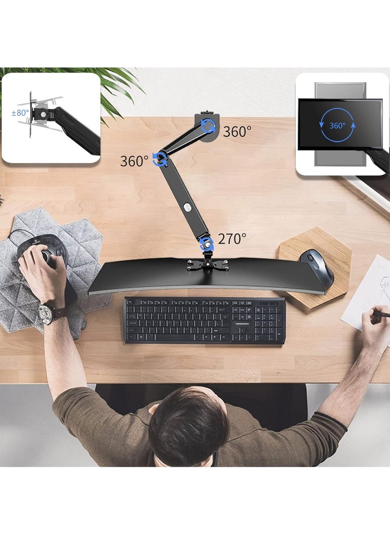 17-27 Inch LCD Monitor Stand Monitor Arm with Gas Spring, 360° Rotatable Height Adjustable Swivel VESA 75x75/100x100mm