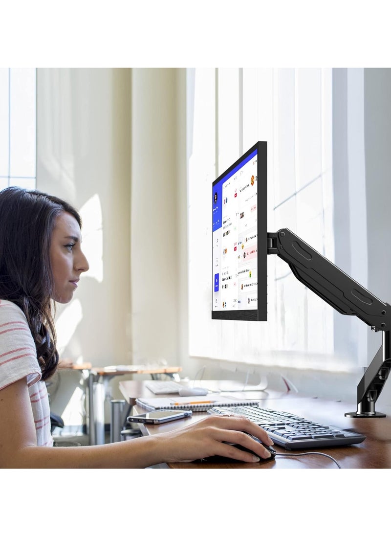 17-27 Inch LCD Monitor Stand Monitor Arm with Gas Spring, 360° Rotatable Height Adjustable Swivel VESA 75x75/100x100mm