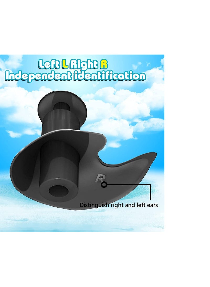 Swimming Earplugs, 5 Pairs Pack Waterproof Reusable Silicone Swimming Ear Plugs for Swimming Showering Bathing Surfing Snorkeling and Other Water Sports, Suitable for Kids and Adults