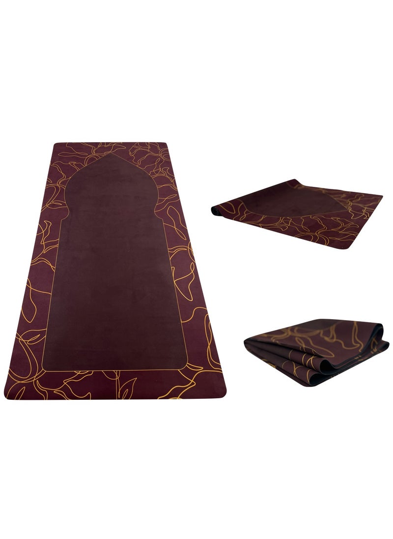 SABEEL Foldable Prayer Mat Rug 1mm Knee Support Brown