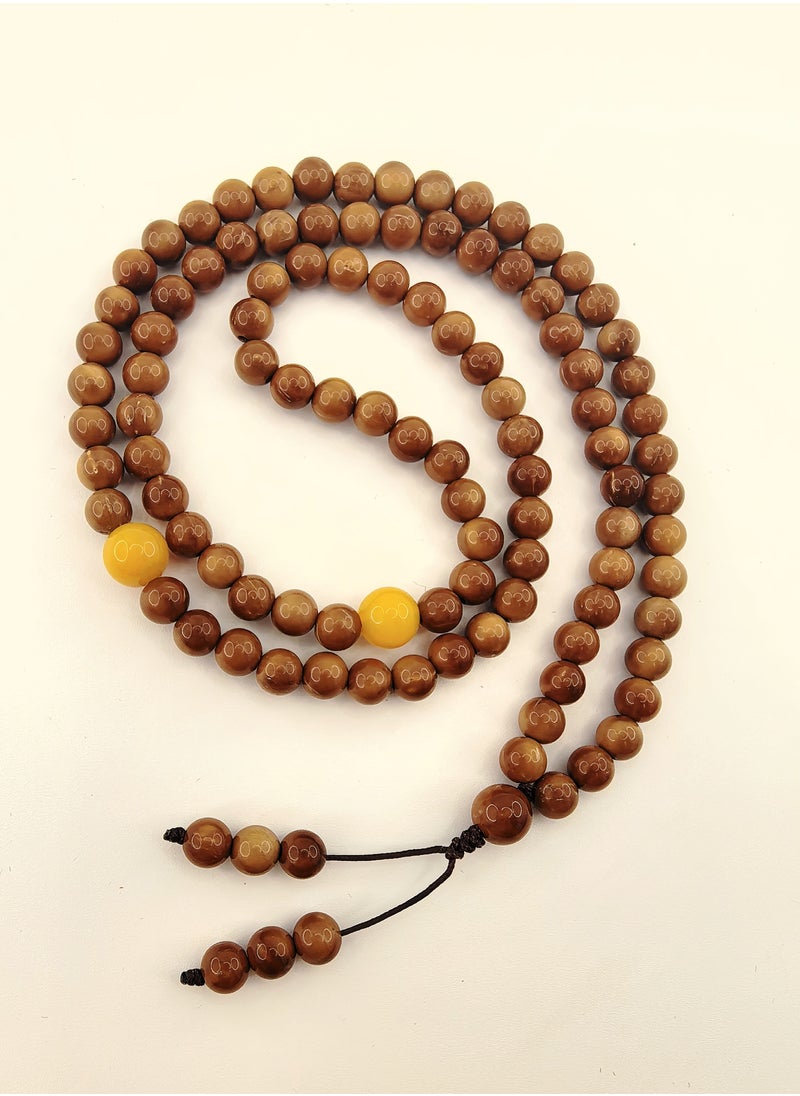 Prayer Beads 100% Natural Kuka Yellow Agate Handmade Tasbih Tasbeeh Zikr 99 6mm Dua Coco de Mer Muslim Islamic Arabic Ramadan Gift Exquisite