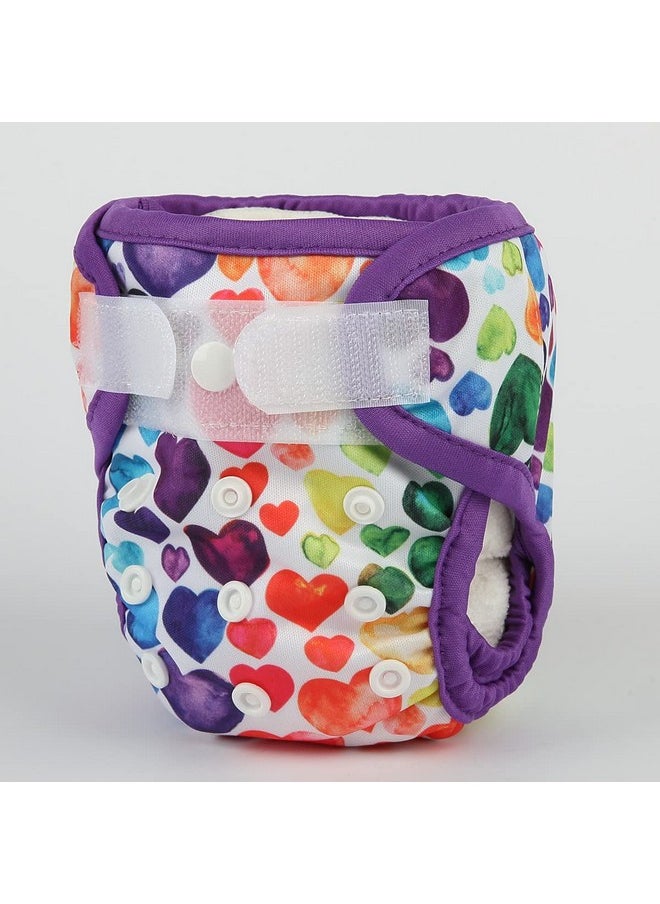 Newborn Baby Cloth Diaper Cover Nappy Hook And Loop (Multicolor Hearts)