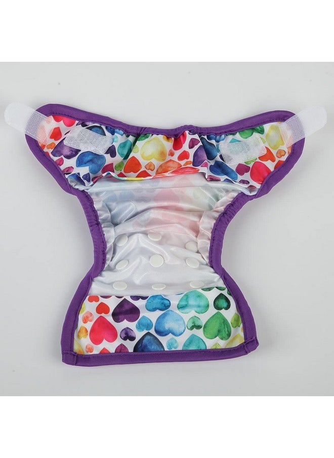 Newborn Baby Cloth Diaper Cover Nappy Hook And Loop (Multicolor Hearts)