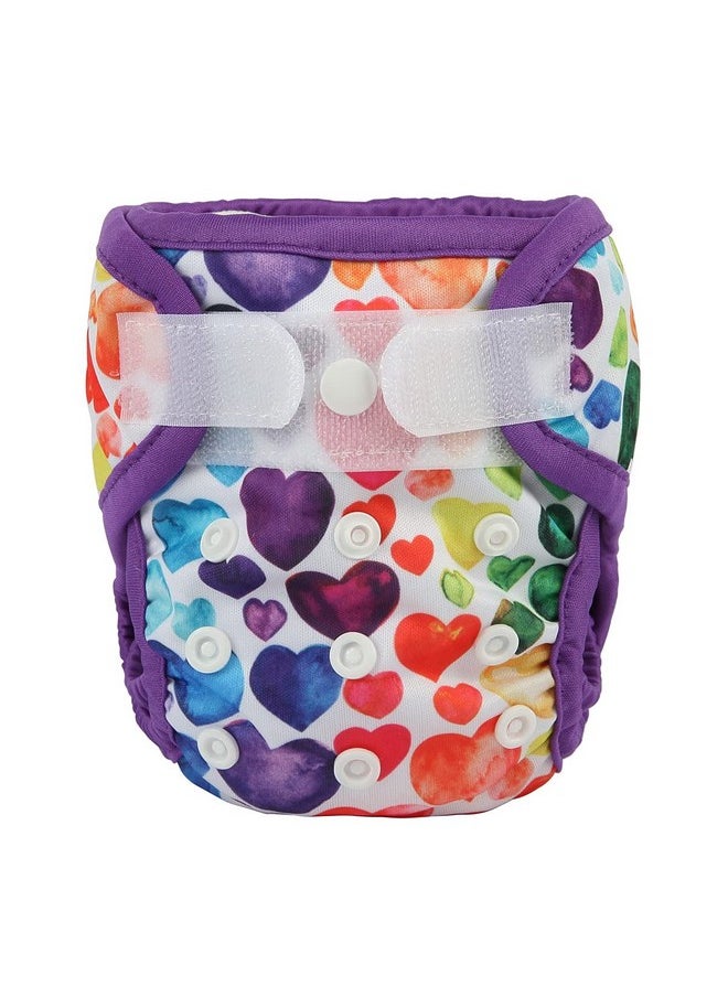 Newborn Baby Cloth Diaper Cover Nappy Hook And Loop (Multicolor Hearts)