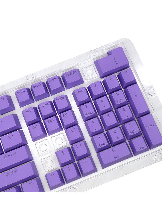 104 Keys Two-color Injection Molding PBT Keycap Set OEM Profile for Mechanical Keyboard Purple(Only Keycaps)