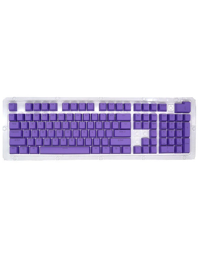 104 Keys Two-color Injection Molding PBT Keycap Set OEM Profile for Mechanical Keyboard Purple(Only Keycaps)