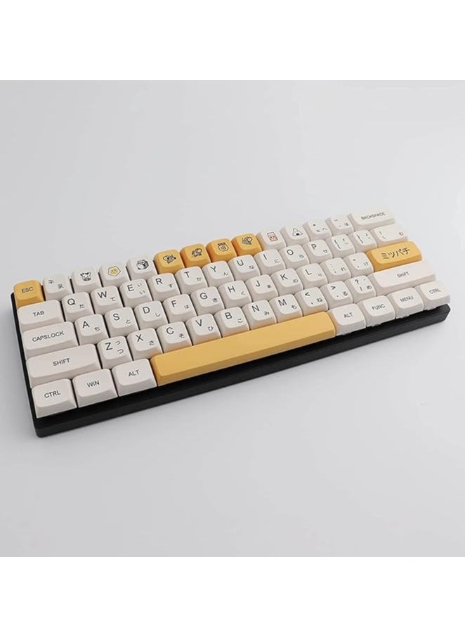 PBT Keycaps 138 Keys XDA Dye Sublimation Key Cap Honey Milk Key Cap Cherry Profile Compatible 61/64/68/75/84/104/108 Keys (Japanese)