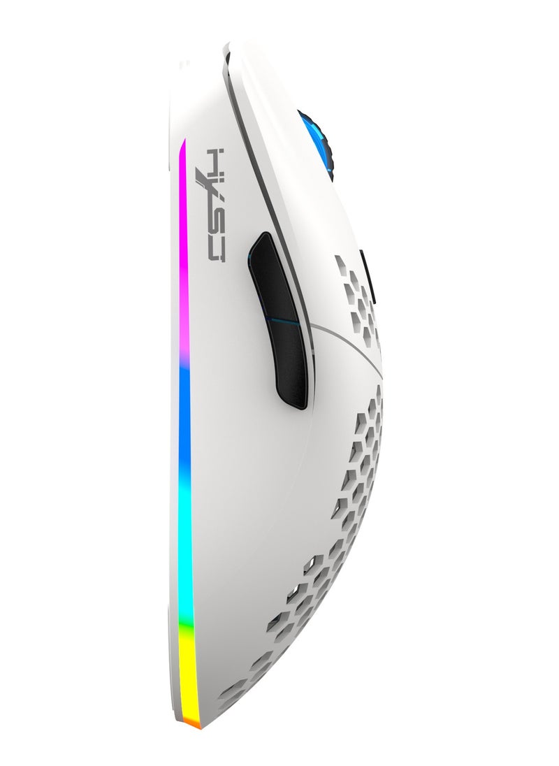 New HXSJ T66 three-mode wireless mouse 2.4G/wired/BT5.3 hole mouse 3600dpi charging game mouse