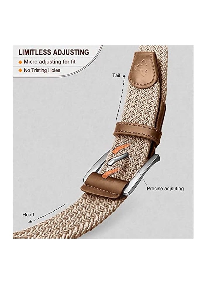 Stretch Belt Men,Mens Gift Woven Braided Web Belt 1 3/8 for Golf Casual Pants Shirts Jeans