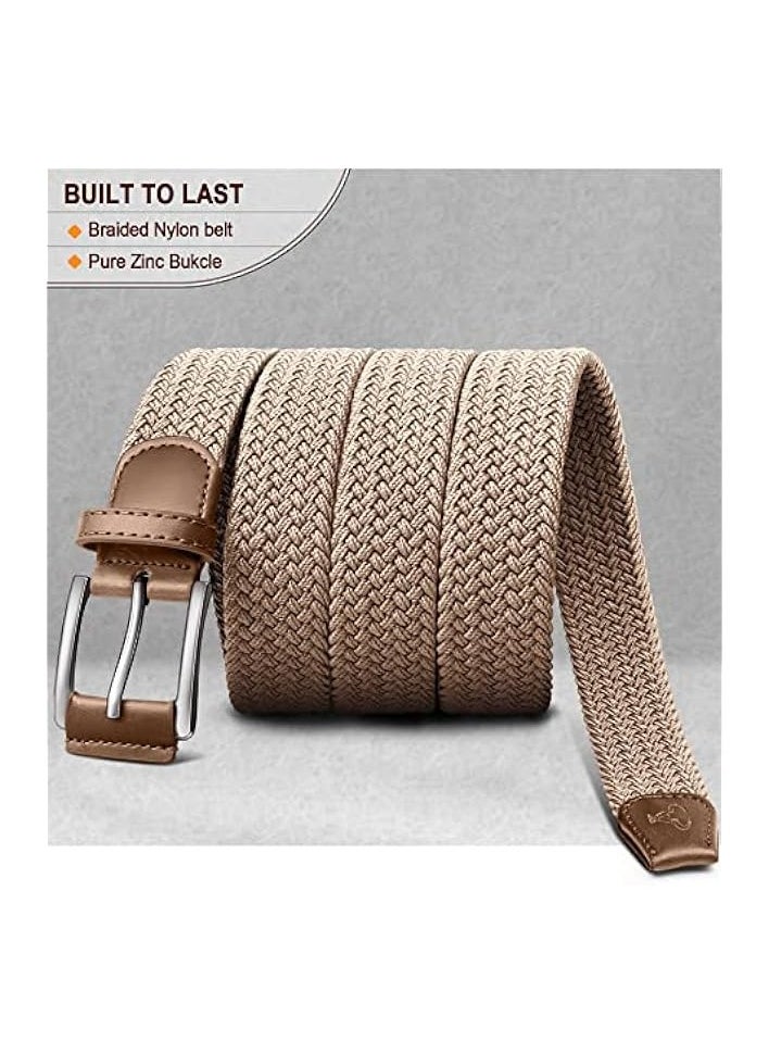 Stretch Belt Men,Mens Gift Woven Braided Web Belt 1 3/8 for Golf Casual Pants Shirts Jeans