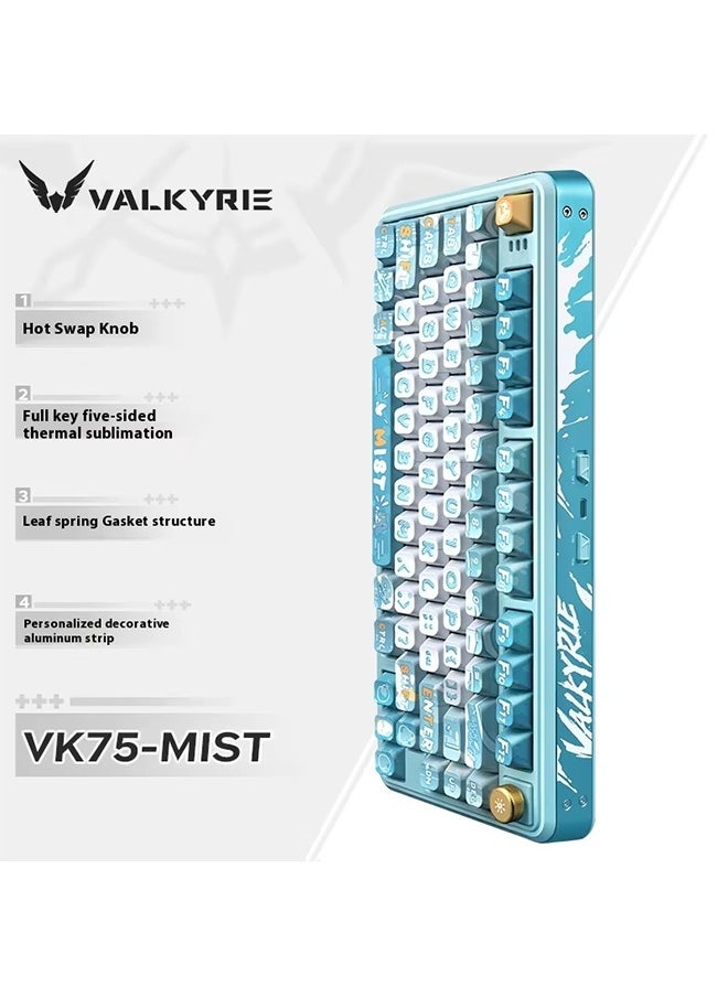 VALKYRIE VK75 Mechanical Keyboard Wireless Bluetooth Tri-Mode 2.4G USB RGB Backlit Hot Swap Laptop GamerPC Gaming Keyboard Gift