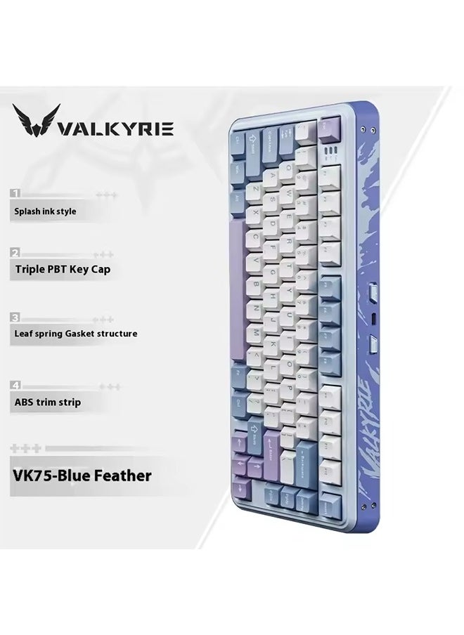 VALKYRIE VK75 Mechanical Keyboard Wireless Bluetooth Tri-Mode 2.4G USB RGB Backlit Hot Swap Laptop GamerPC Gaming Keyboard Gift