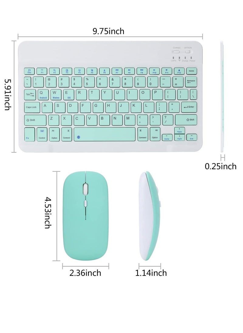Rechargeable Bluetooth Keyboard And Mouse Combo Ultra-Slim Portable Compact Set For Android Windows Tablet Cell Phone IPhone IPad Pro Air Mini OS IOS 13 And Above Black