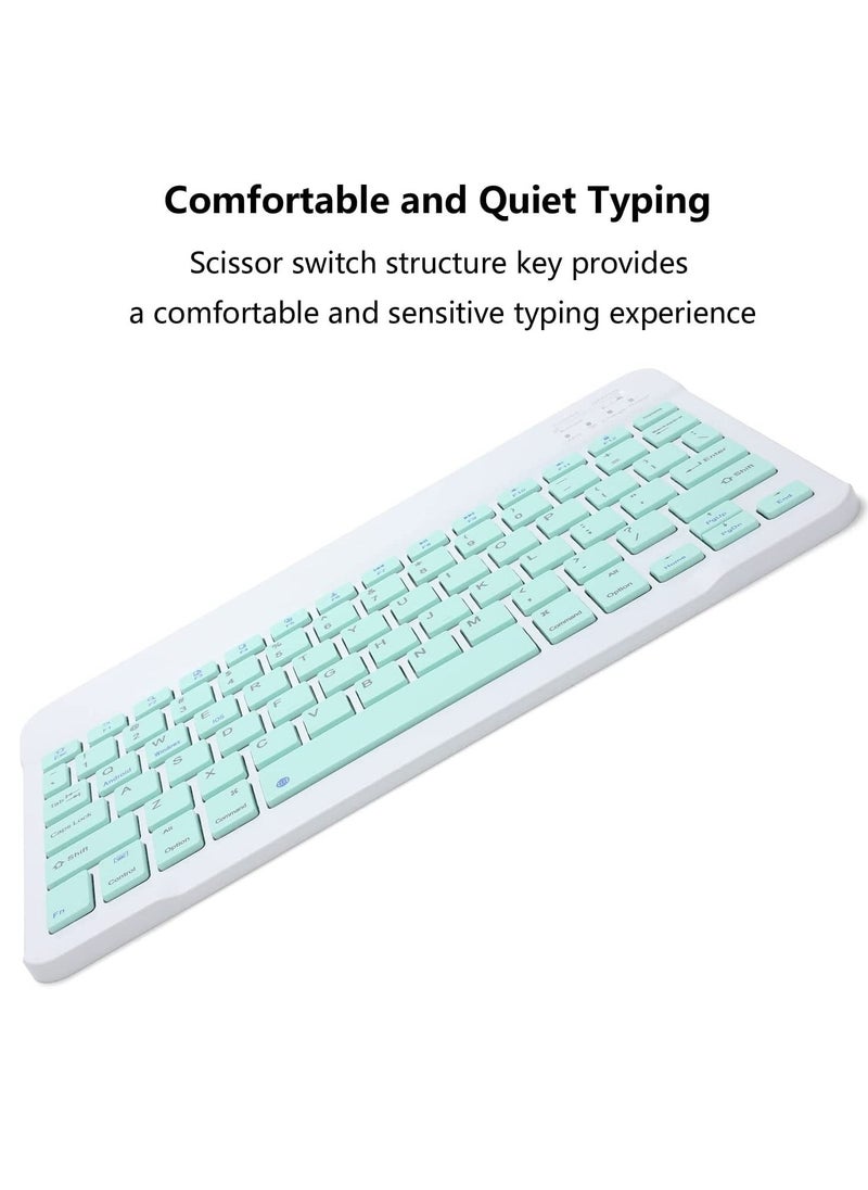 Rechargeable Bluetooth Keyboard And Mouse Combo Ultra-Slim Portable Compact Set For Android Windows Tablet Cell Phone IPhone IPad Pro Air Mini OS IOS 13 And Above Black