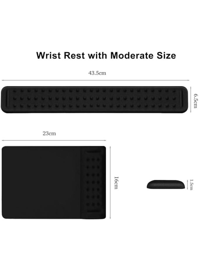 Wrist Rest Pad Set, Ergonomic Mouse Pad with Wrist Rest, Mouse Pad and Keyboard Wrist Rest with Non-slip PU Base, Memory Foam Wrist Rest Provides for Comfortable Typing and Wrist Pain Relief