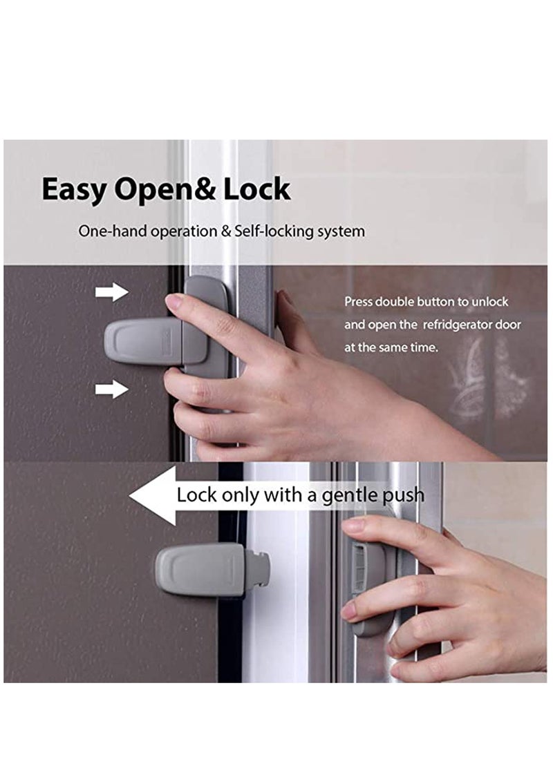 Child Proof Safety Locks Baby Proofing Cabinet Lock with 3M Adhesives Adjustable Strap Latches to Cabinets, Drawers, Cupboard, Oven, Fridge, Closet Seat, Door, Window