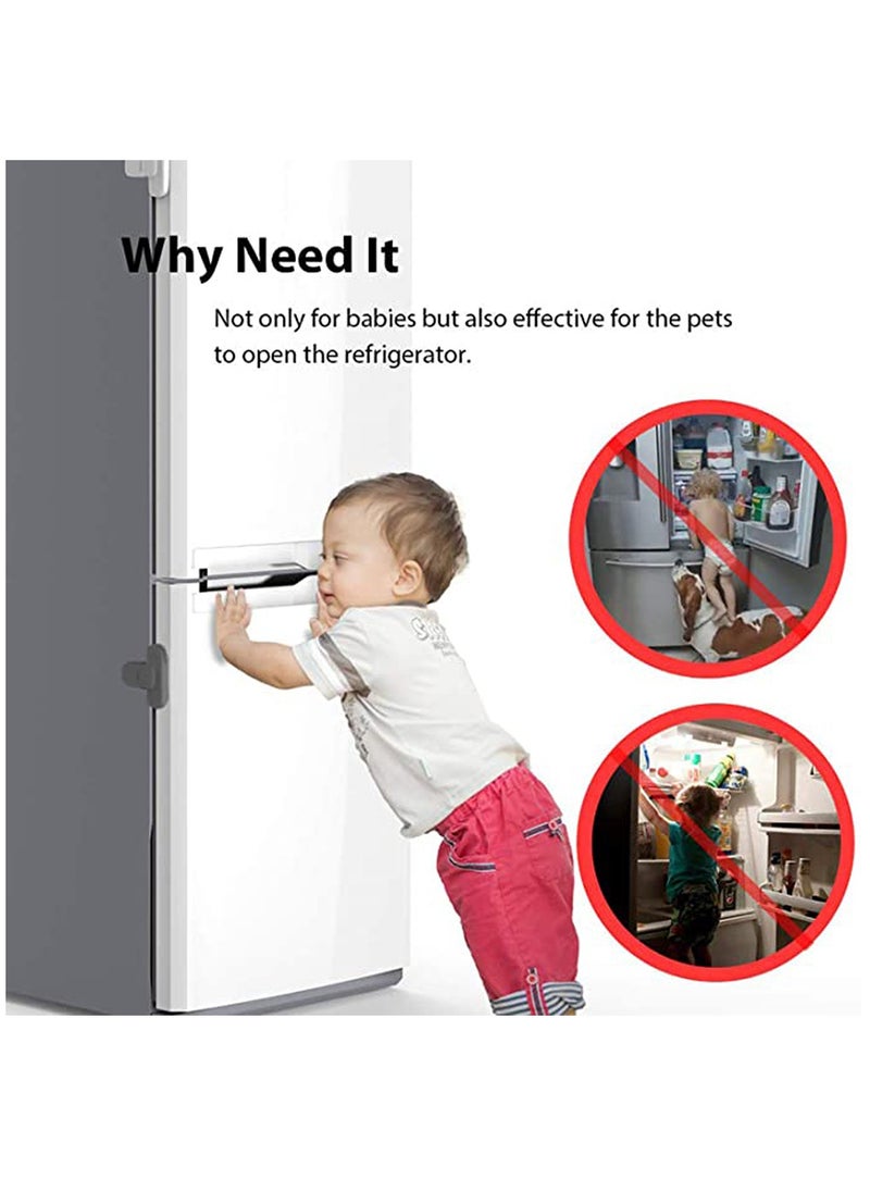 Child Proof Safety Locks Baby Proofing Cabinet Lock with 3M Adhesives Adjustable Strap Latches to Cabinets, Drawers, Cupboard, Oven, Fridge, Closet Seat, Door, Window