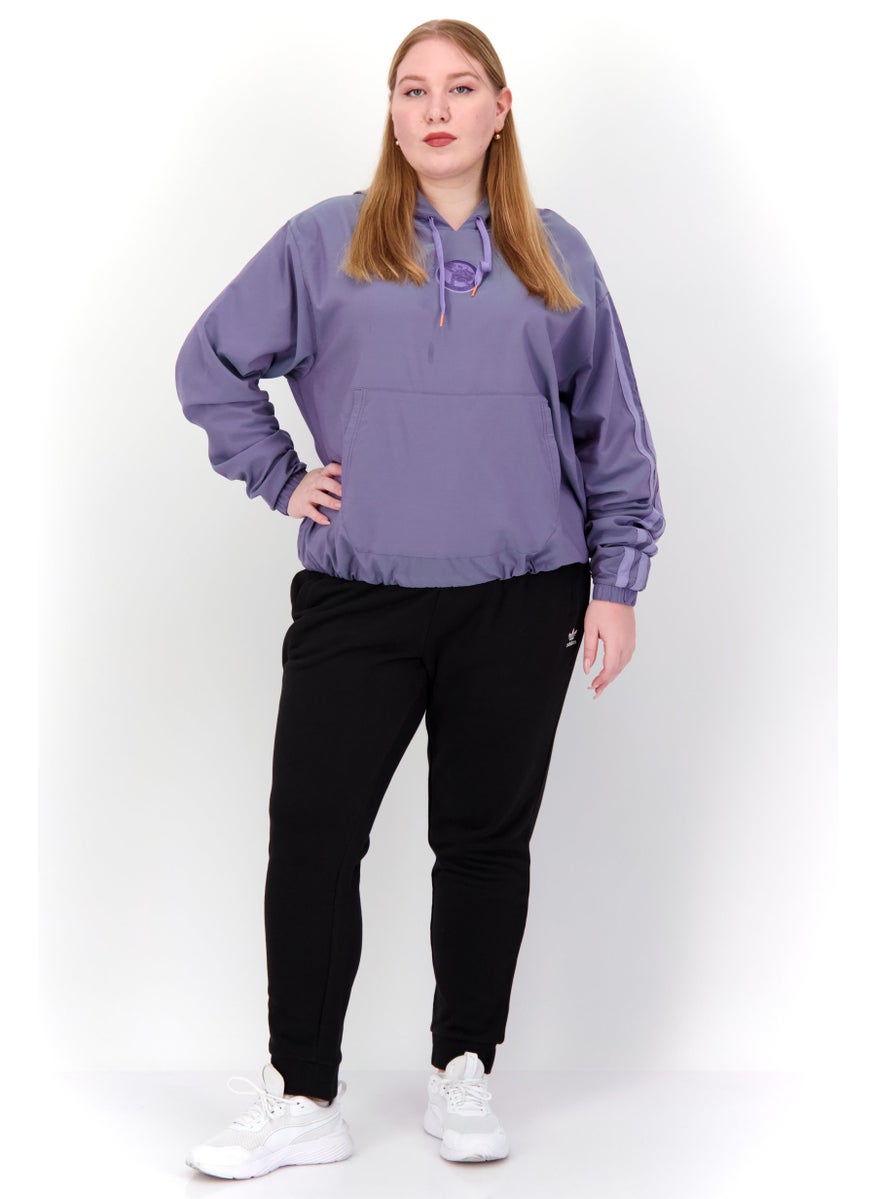 Women Plus Size Fit Hooded Long Sleeve Running Hoodies, Lavender