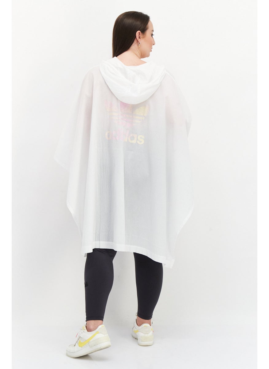 Women Sportswear Fit Summer Cape Poucho, White