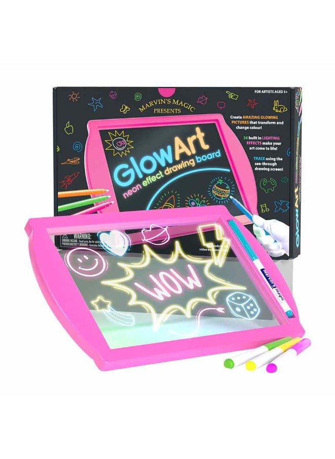 Marvin's Magic Glow Art Neon Effect Drawing Board (Pink)