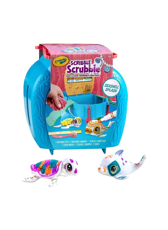 Scribble Scrubbie Ocean Pets Seashell Splash Playset & 3 Washable Markers