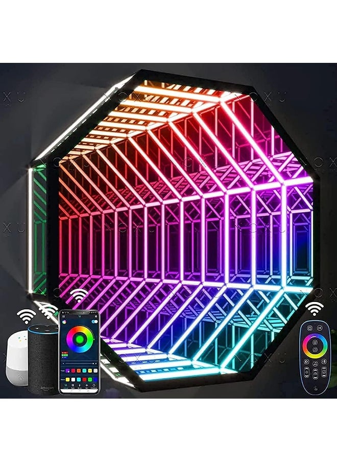 Besty Home Portal Infinity Mirror Wall Night Light Decor Magic Mirror Smart Led Wall Lamp Rgb Wifi Mobile App Smart Life Alexa