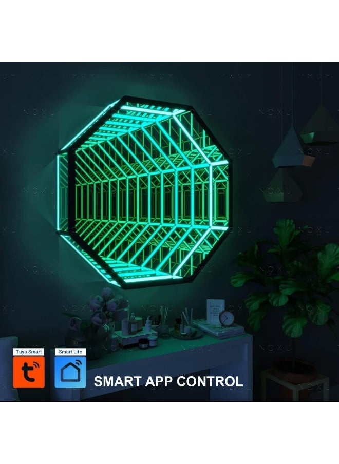 Besty Home Portal Infinity Mirror Wall Night Light Decor Magic Mirror Smart Led Wall Lamp Rgb Wifi Mobile App Smart Life Alexa