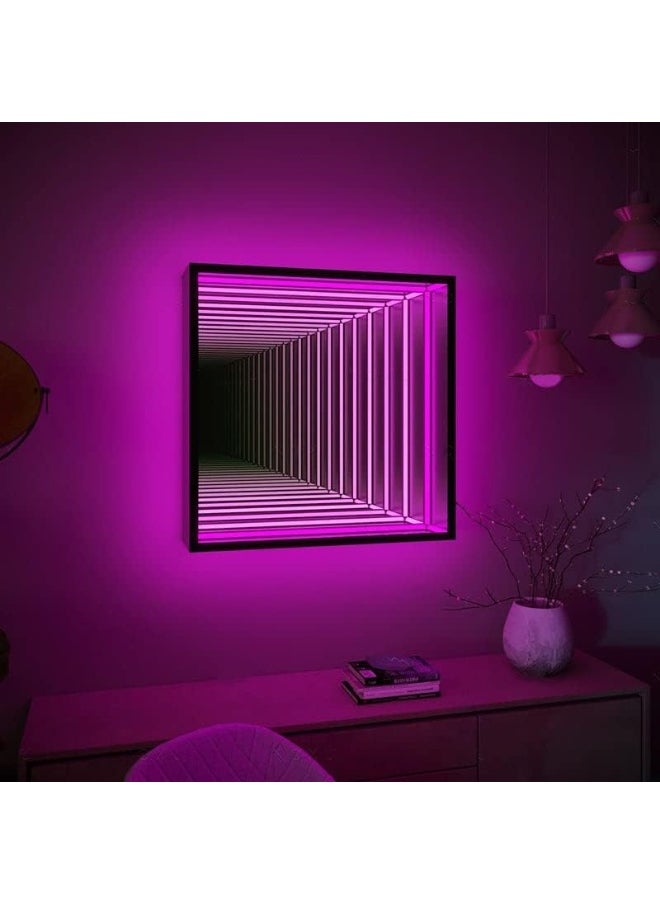 Besty Home Portal Infinity Mirror Wall Night Light Decor Magic Mirror Smart Led Wall Lamp Rgb Wifi Mobile App Smart Life Alexa (Square, 50 Cm)