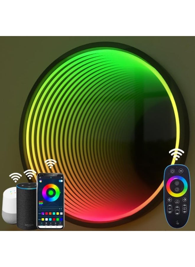 Besty Home Portal Infinity Mirror Wall Night Light Decor Magic Mirror Smart Led Wall Lamp Rgb Wifi Mobile App Smart Life Alexa