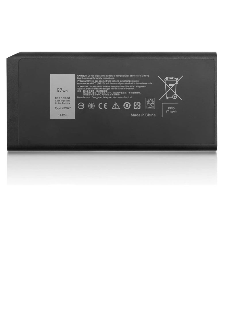 97Wh X8VWF Battery Replacement for Dell Latitude 14 Rugged 5404 5414 E5404 Extreme 7404 7414 E7404 Series Laptop CJ2K1 VCWGN 4XKN5 YGV51 DKNKD XN4KN XRJDF 0W11V7 453-BBBE 11.1V 8700mAh 9Cell