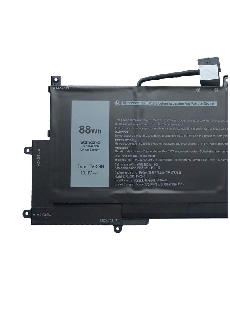 11.4V 88Wh 7334mAh TVKGH 089GNG N7HT0 0HYMNG Laptop battery compatible for Dell Latitude 9510,Latitude 9510 2-in-1 Series