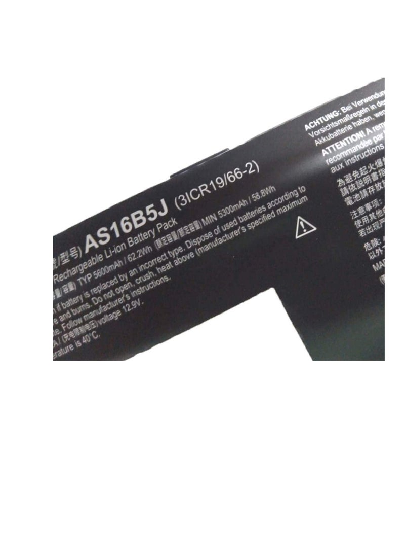 11.1V 62.2Wh 5600mAh AS16B5J Laptop Battery Compatible for Acer Aspire E5-575G-53VG E5-575G-30ZJ E5-575G-51QK E5-575G-53FA E5-575G-53SX E5-575G-54K9