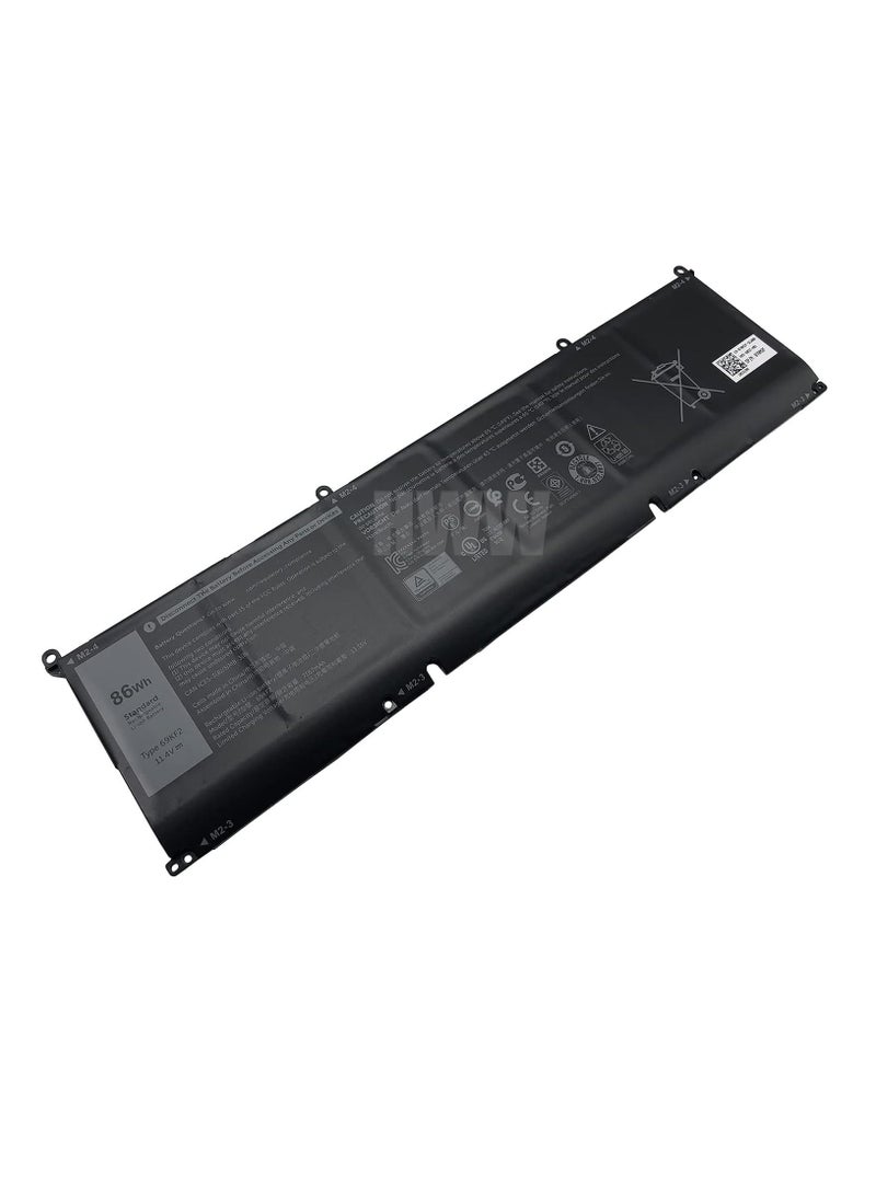 11.4V 86Wh 69KF2 Battery Compatible with Dell Alienware M15 M17 R3 Precision 5550 XPS 15 9500 8FCTC 70N2F M59JH Series