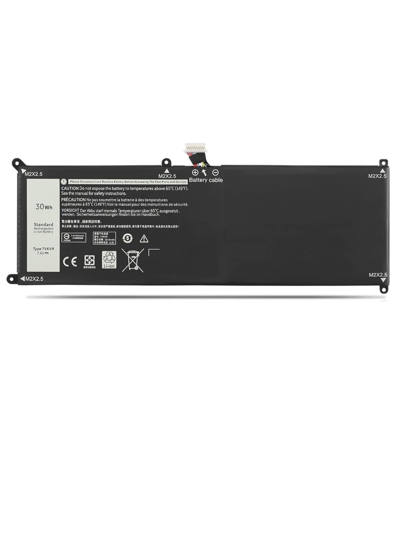 New Replacement  7VKV9 Laptop Battery Compatible for Dell XPS 12 9250 Latitude 12 7000 7275 Series 07VKV9 9TV5X 09TV5X 0V55D0 V55D0 7.6V 30Wh