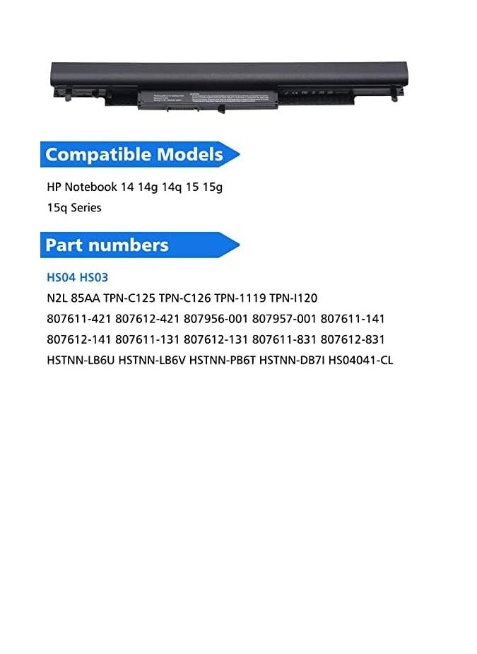 HS04 Battery for HP HS04 HS03 807956-001 807957-001 807611-421 15-AY039WM TPN-I119 HSTNN-LB6U 15-AC121DX 15-AY009DX 15-AF131DX 15-AY041WM 250 G5