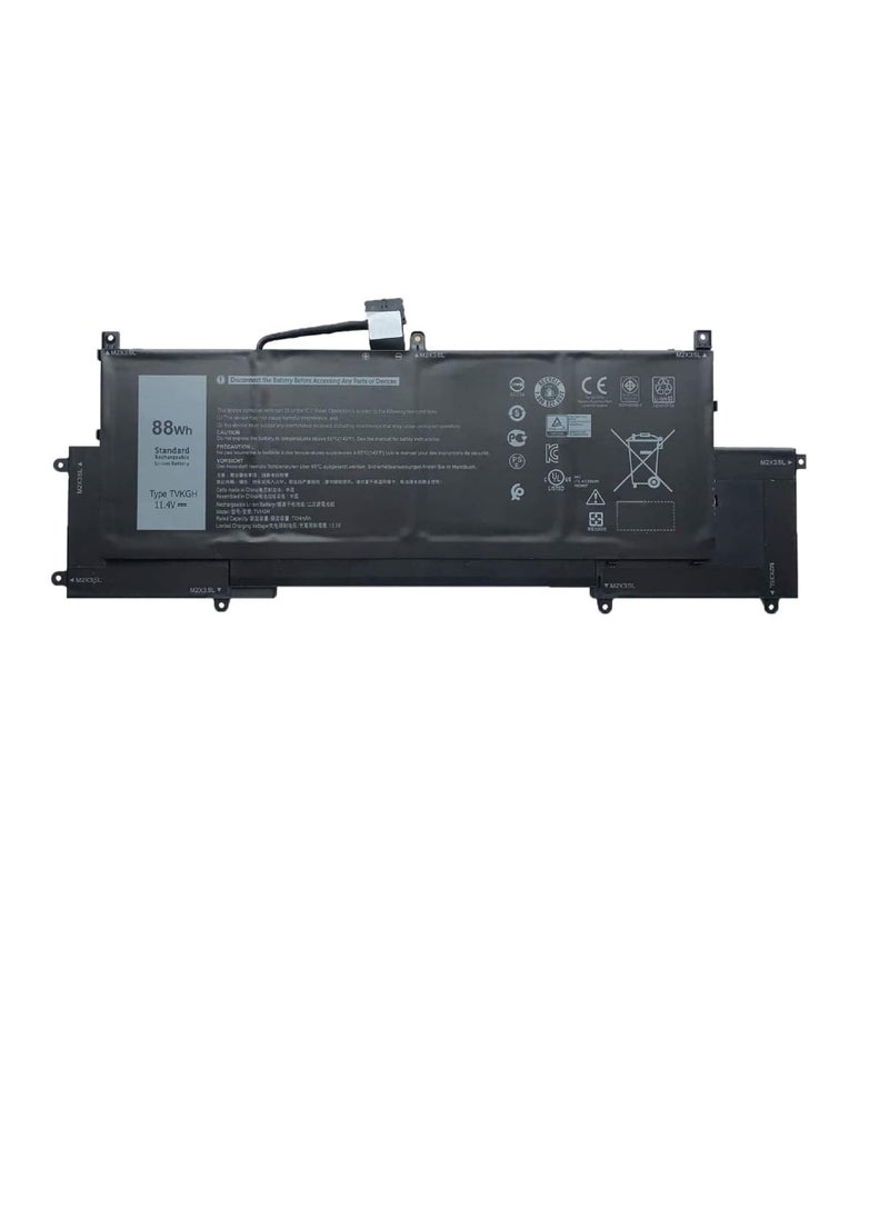 11.4V 88Wh 7334mAh TVKGH 089GNG N7HT0 0HYMNG Laptop battery compatible for Dell Latitude 9510,Latitude 9510 2-in-1 Series